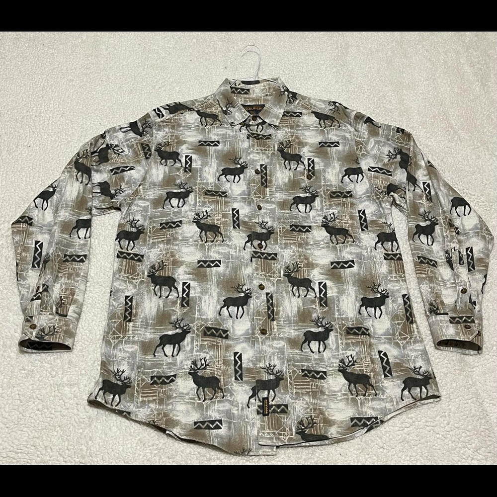 Vintage Woolrich Elk Hunting Button Flannel Men XL
